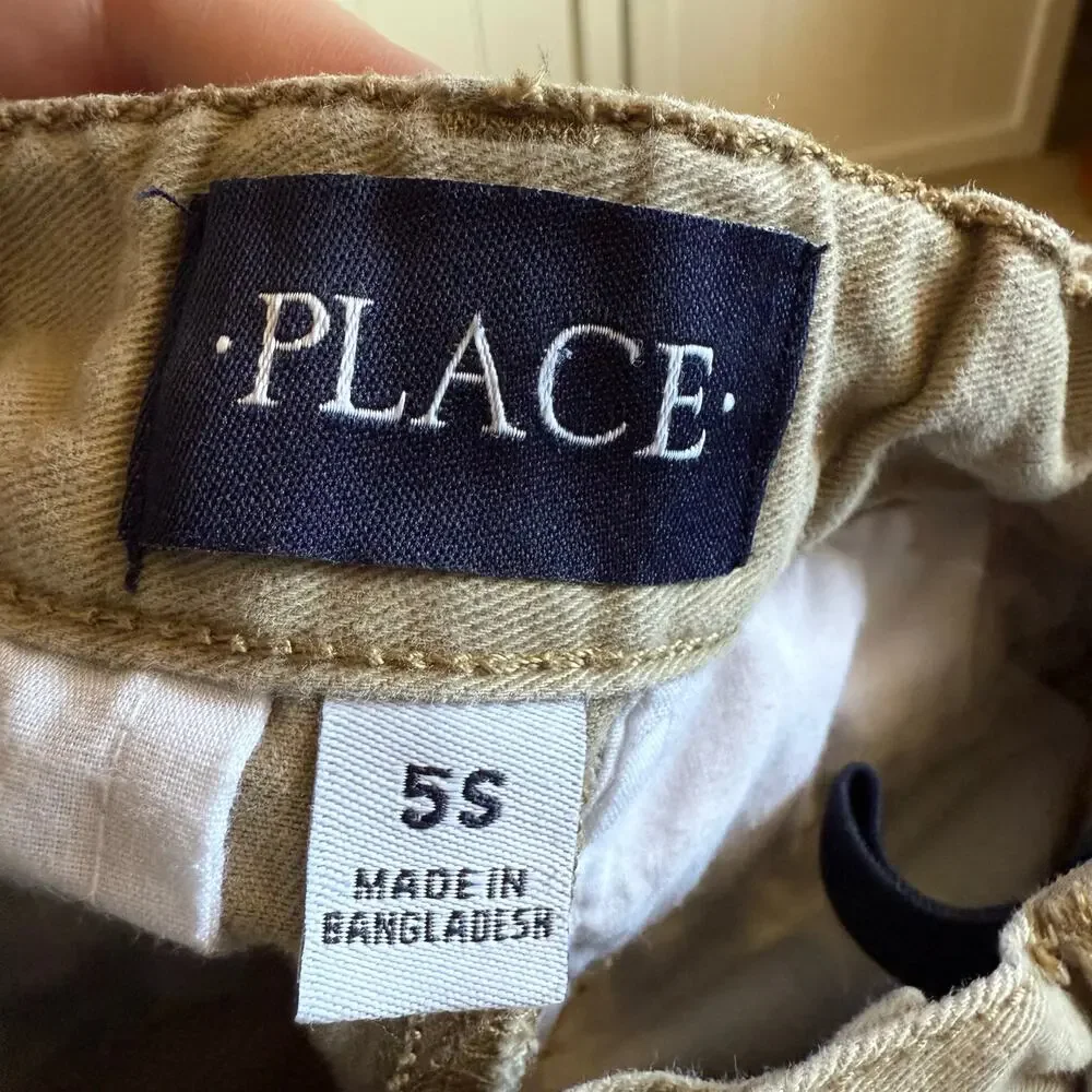 The Children's Place Boys Shorts Size 5 Slim 5S Khaki Adjustable Waist‎ Cotton